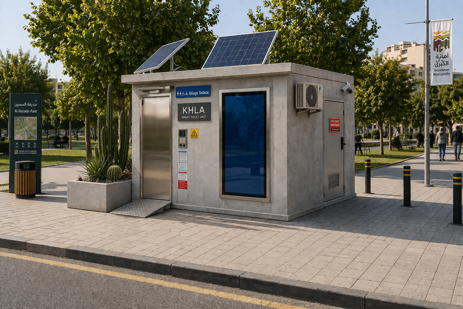 KHLA precast concrete unit with solar panels and ventilation